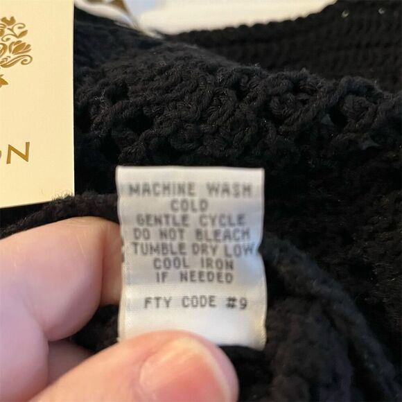 Rebellion Again Women's Black Cropped Knitted Top Size M Casual Spring - Picture 5 of 7